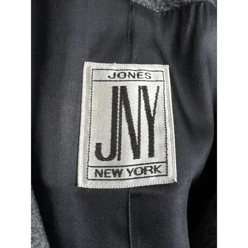 Jones New York Vintage Y2K JNY  Wool Mohair blend Long Gray Coat size Large