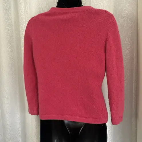 DUSTY ROSE ANGORA CARDIGAN Sweater Sz: M Pink Size M