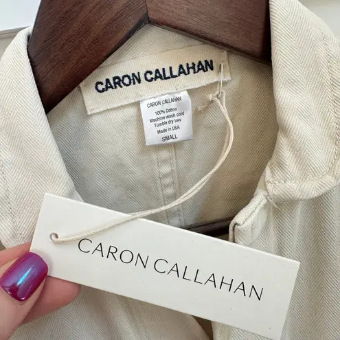 Caron Callahan NWT Fincher Small Ivory Cream Jumpsuit Utility Cotton Flightsuit Tan