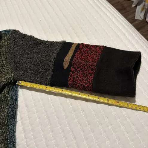 Ali Miles Color Block Big Button Oversized Cardigan Sweater Artsy Sz M Medium