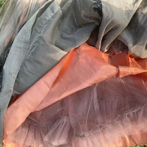 Vintage Black Lace Gray Sheer Nude Full Skirt from Modern Jr. Size undefined