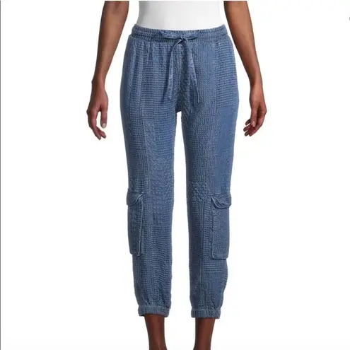 Johnny Was Embroidered Chambray Jogger Cargo Pants Size Large