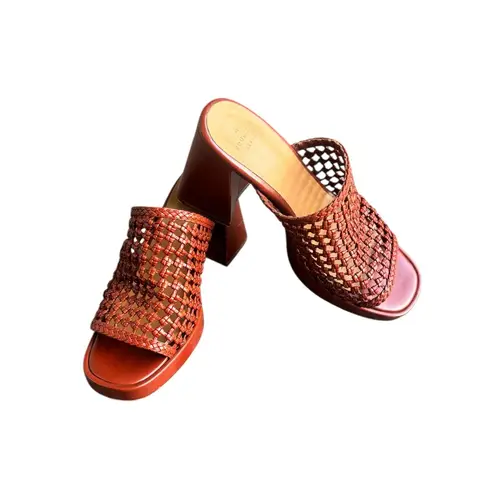 Sézane Sezane ANNALISA HIGH MULES in smooth natural leather 39