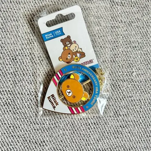 Rilakkuma USA Spin Enamel Keychain NWT Red