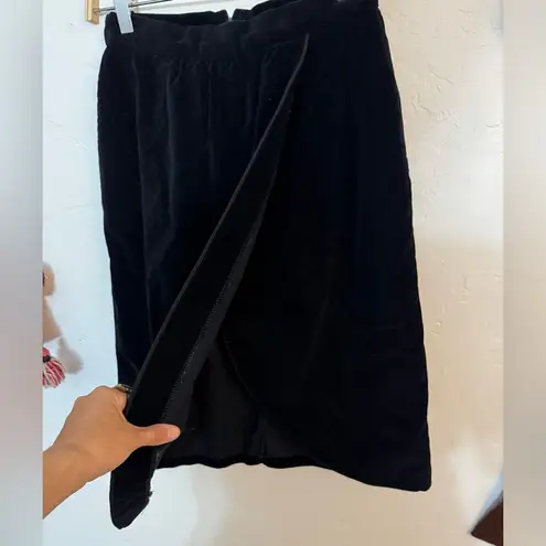 VINTAGE TOMBOY BLACK VELVET SKIRT FAUX WRAP TULIP PENCIL EUC SZ 9/waist 26 s/xs