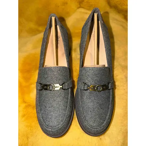 Dr Scholls Rate Up Bit Grey Loafer Heels Women's Size 11 M Block Heel, NIB Gray
