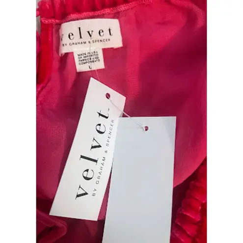 Velvet Tees Velvet by Graham and Spencer Pink Silk Blend Halter Style Top Size Large NWT