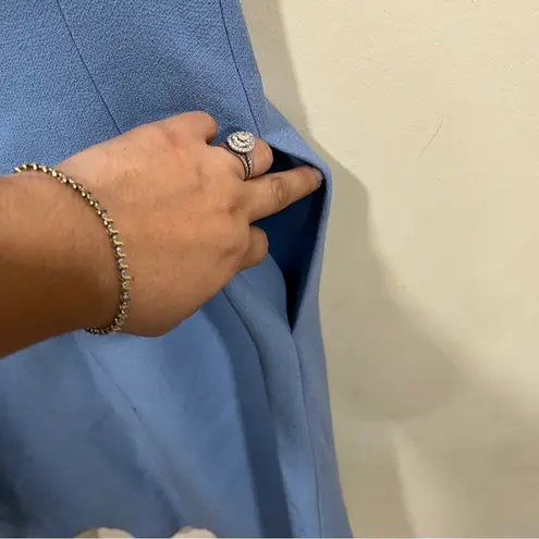 EUC Carven blue dress Open V
