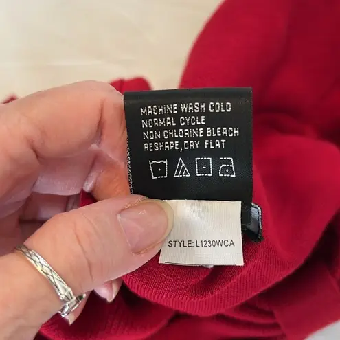 Lennie for Nina Leonard size 3X shawl collar LS red maxi sweater dress EUC