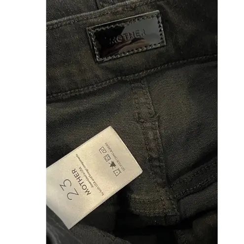 MOTHER The Wrapper Patch Springy Ankle Jeans Size 23 Black