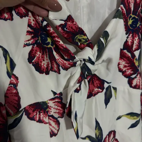 Rebecca De Ravenel 100% Silk Mini Dress White/Pink Floral Size 2 White