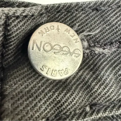 Vintage 80s 90s Sasson Black Denim High Waist Jean Skirt Small Grunge Minimalist