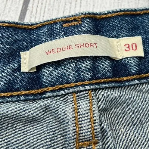 Levi's  Wedgie Short High Rise Medium Wash Distressed Cut Off Denim Shorts Sz 30