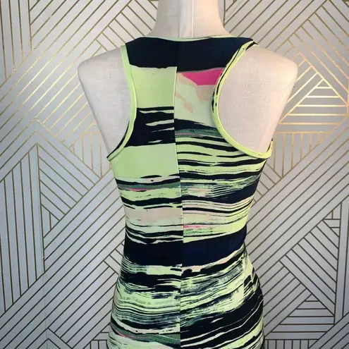 Rachel Roy Michelle Printed Gathered Tank Dress Green Size XS