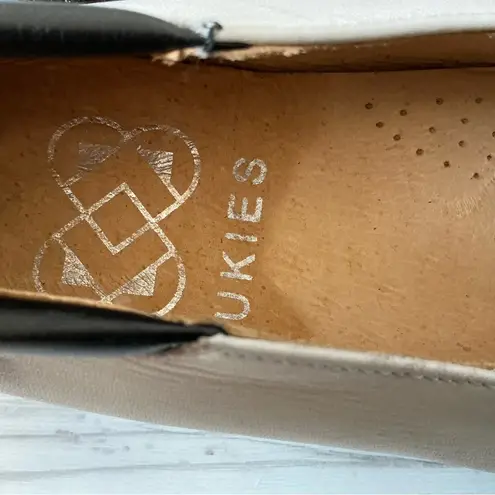 Ukies women’s platform loafers comfort slip on shoes gray leather size 8