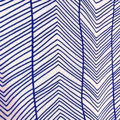 Poema Sleeveless Deep V-Neck Peplum Blouse Tank Top Pink Blue Small Striped