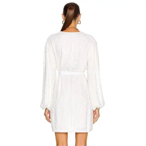 Retrofete Gabrielle Robe Dress in White Sequins Size XS Long Sleeve Blet