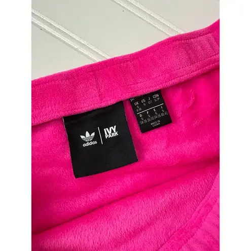 Ivy Park adidas x Dress Pink Velour Mini Long Sleeve Off The Shoulder Bodycon S