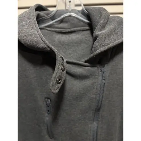 No Brand Gray Zip Up Sweat Jacket Zip Pockets Snaps Size See Measurements