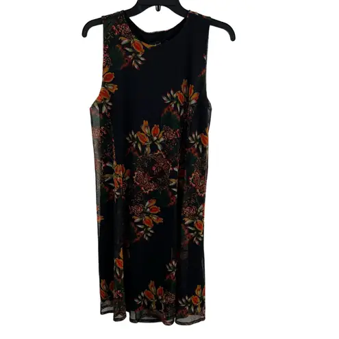 Desigual Dress Small Christian LaCroix Floral Black Mesh Overlay New