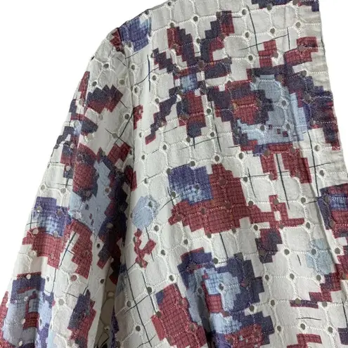 Thakoon White Floral Cotton Eyelet Bell Sleeve Romper Size Small AS