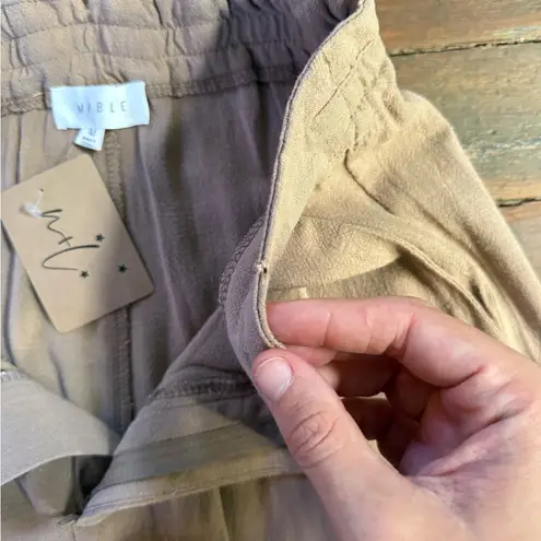 NWT Mable Linen Blend Wide Leg Trouser Style Pants ~ Size Medium 💚🍄 Tan