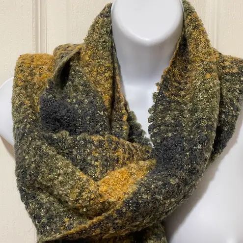 Dennis Basso Wool Ombre Gold Yellow Gray Scarf