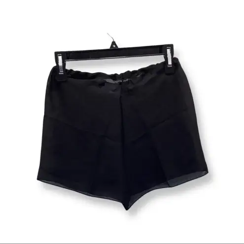 Zuliana Size Small Waist Tie Adjustable Waist Sheer Shorts. Made in USA. New Black