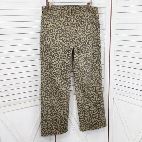American Eagle  Leopard Print High Waist Stovepipe Jeans Tan Size 6 Long