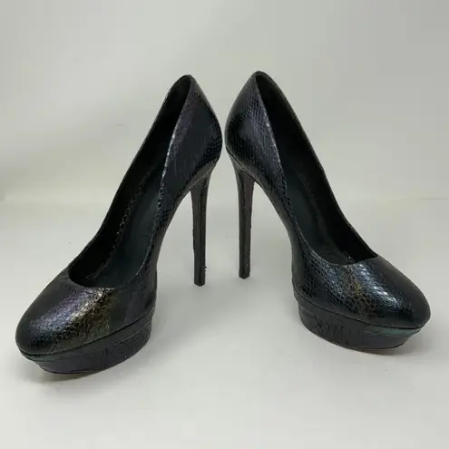 Brian Atwood  Ferguson Snake Python Leather Platform Stiletto High Heels Shoes 8