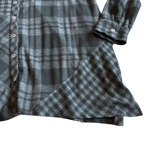 Soft Surroundings Paramour Black Grey Plaid Tunic Long Sleeve Super Soft Size 2X