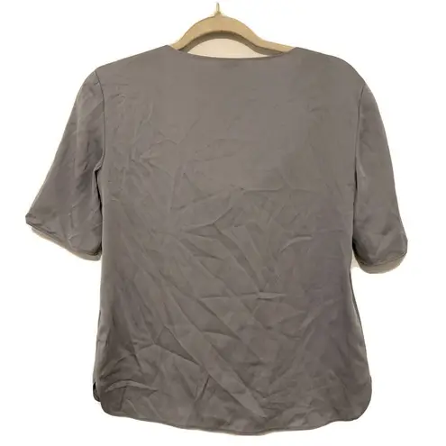 Armani Collezioni Womens Size 40 IT Gray Silk Blend Cowl Neck Blouse
