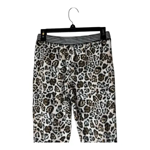 Emerson Road Pajama Set Women Small Brown Fuzzy Luxe Leopard Loungewear NWT Black