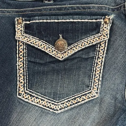 Ariat Denim Zig Zag Pocket Low FZ Size 28L/6 Long Equestrian Style No. 10012371 Blue