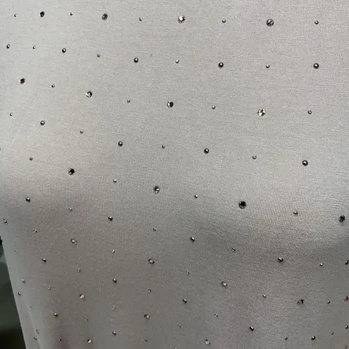 St. John Women's Jersey Knit Rhinestone Embellished Long Sleeve Shirt Pink Sz S