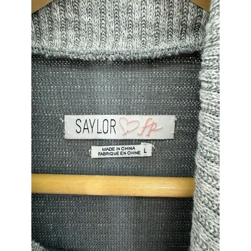 Saylor  Free People Revolve Giovanna Grey Ribbed Knit  Sweater Dress Turtleneck L