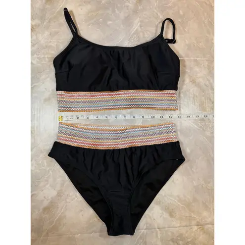NWOT Black Retro Band Bikini Set (Size M) Size M
