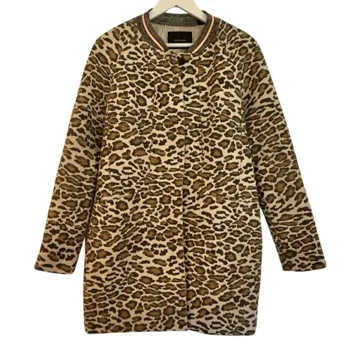Maison Scotch leopard print car coat size 2/M
