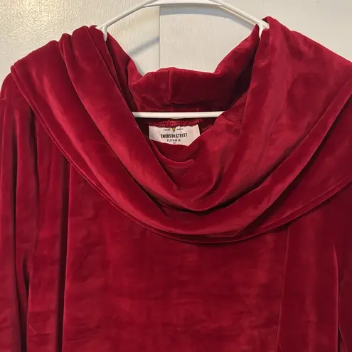 Emerson Street University of Alabama Long Sleeve Velvet Cowl Neck Top Women’s XL Red