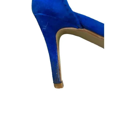 Sturio Stiletto Heels Ankle Strap Formal Strappy Shoes Feminine Pumps Blue Size 8