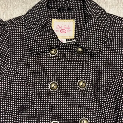 Pink Envelope NEW Large Coat Black pink polka dots Bow back-lined Warm! junior