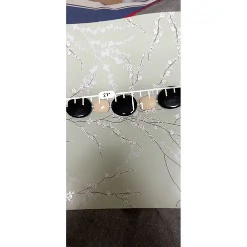 Black & Cream Acrylic Beaded Necklace W/ White Accents Fashion Jewelry BDT