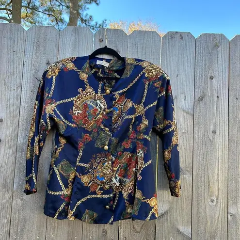 Via valent regency button down satin Medium Blue