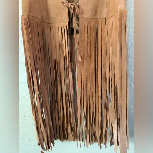 Rancho Estancia Fringe Cross Leather Vest