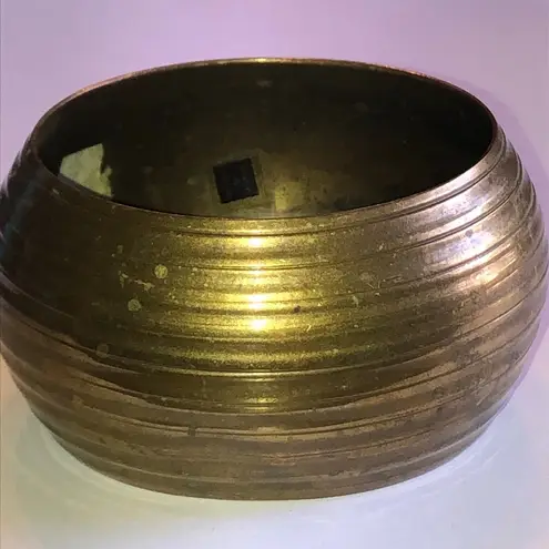 Vintage Brass Textured Boho Bronze Chunky Retro Bangle Bracelet