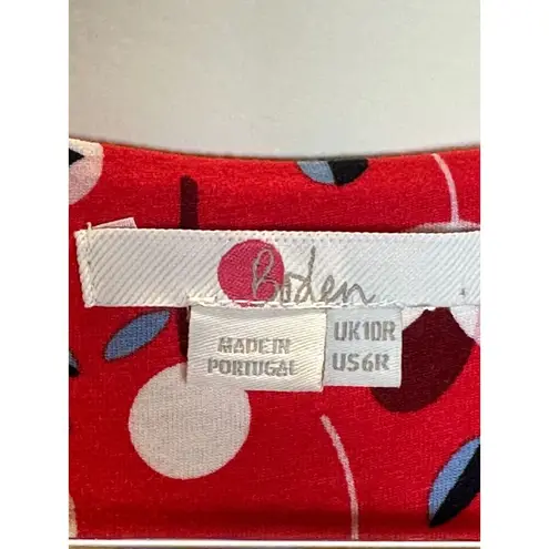 Boden Women's J0210 Size 6R Red Lily Jersey Maxi Dress Pop Peony Meadow EUC