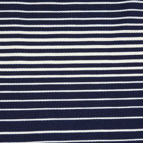 Margaret M Womens Skirt Large Navy White Stripe A Line Mini Stretch Lined Blue