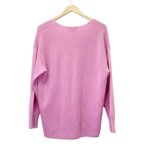 Something Navy Bubblegum Pink Wool Blend V Neck Slouchy Sweater Women’s Size XS