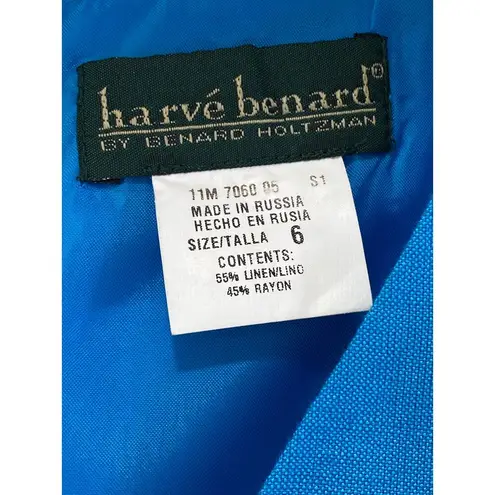 Harvé Benard Harve Benard Linen Rayon Boxy Sleeveless V Neck Top Size 6 Girl Boss Old Money
