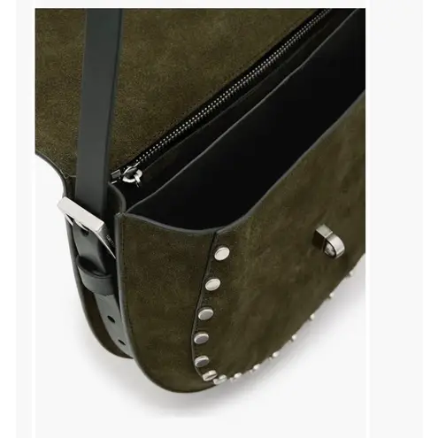 All Saints Miro Suede Saddle Bag Color: Olive Green (New) $329.00 retail